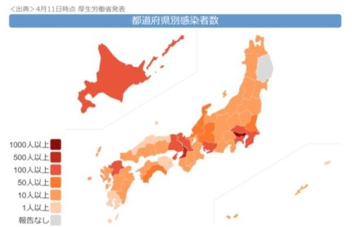 コロナウイルスの感染状況